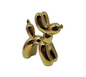 Melting Pot - Beeldje Ballon Hond Glans Goud Keramiek 19x18cm