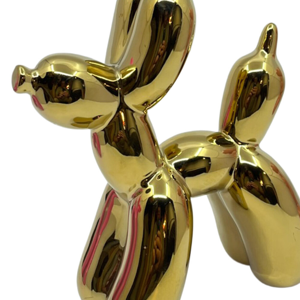 Melting Pot - Beeldje Ballon Hond Glans Goud Keramiek 19x18cm