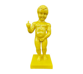 Melting Pot - Beeld Manneken Pis Fuck You Geel 20x45cm