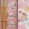 Tokyo Design Studio - Eetstokjes Roze Bloemen met Opleggers set/2 in doos
