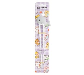 Tokyo Design Studio - Kinder Eetstokjes Walvisje Grijs 22cm Tokyo Design Studio - Kinder Eetstokjes Walvisje Grijs 22cm