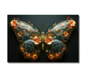 Melting Pot - Glasschilderij Butterfly LV Multicolor 120x80cm