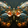 Melting Pot - Glasschilderij Butterfly LV Multicolor 120x80cm