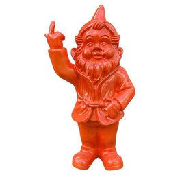 Melting Pot - Beeld Kabouter Fuck You Oranje-Rood XL 35x68cm