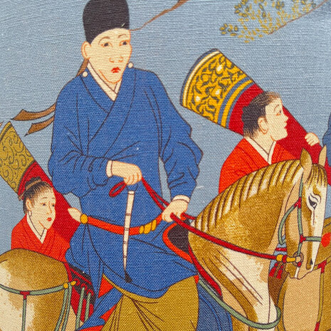 Melting Pot - Lampenkap Les Caveliers Blauw Multicolor 40x30cm