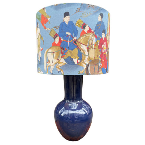 Melting Pot - Lampenkap Les Caveliers Blauw Multicolor 40x30cm