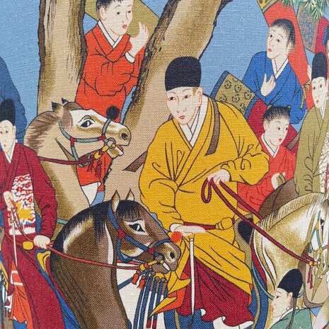 Melting Pot - Lampenkap Les Caveliers Blauw Multicolor 40x30cm