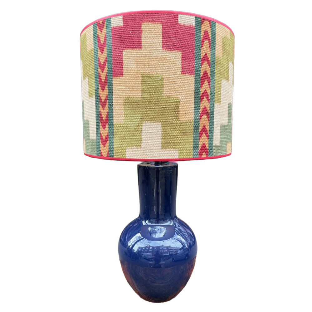 Melting Pot - Lampenkap Samboa Groen 40x30cm met bies