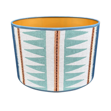 Melting Pot - Lampenkap Kasper Blauw 30x20cm met bies