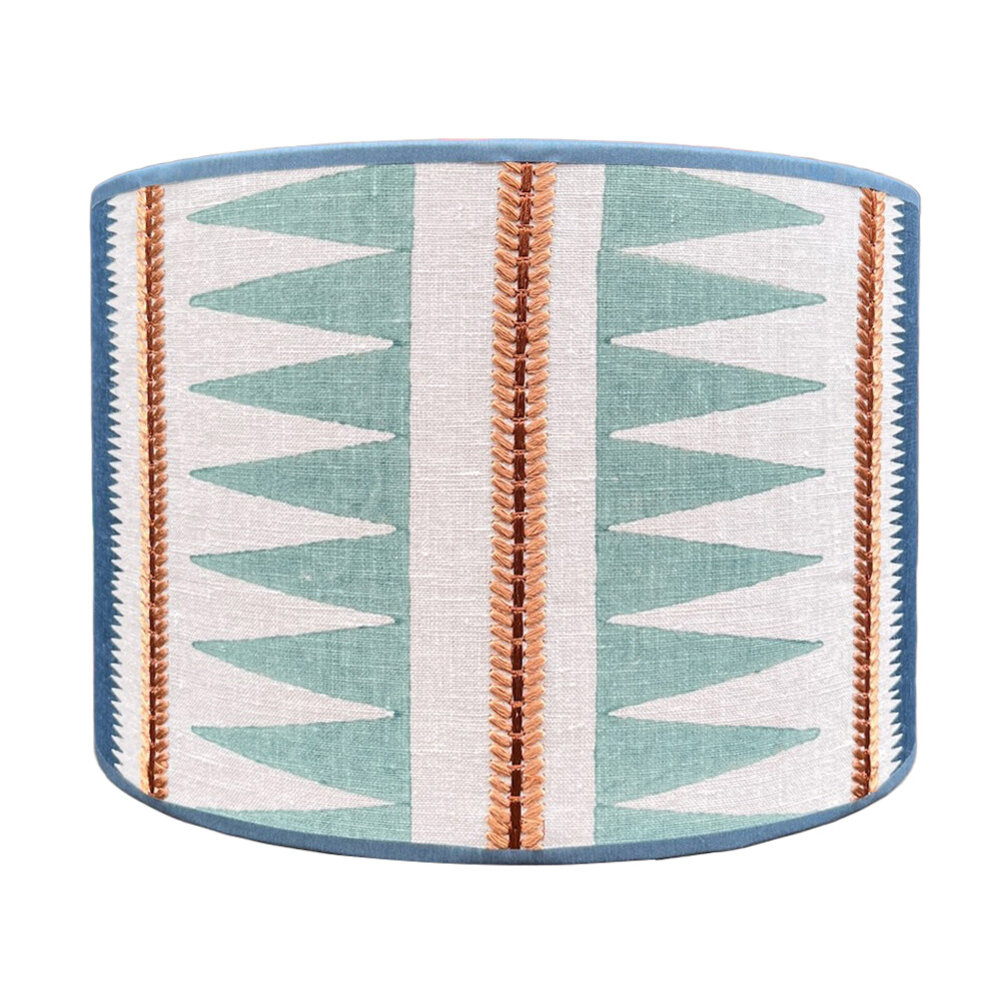 Melting Pot - Lampenkap Kasper Blauw 30x20cm met bies