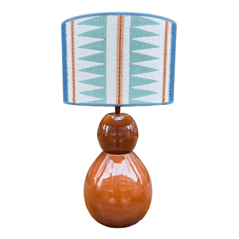 Melting Pot - Lampenkap Kasper Blauw 30x20cm met bies