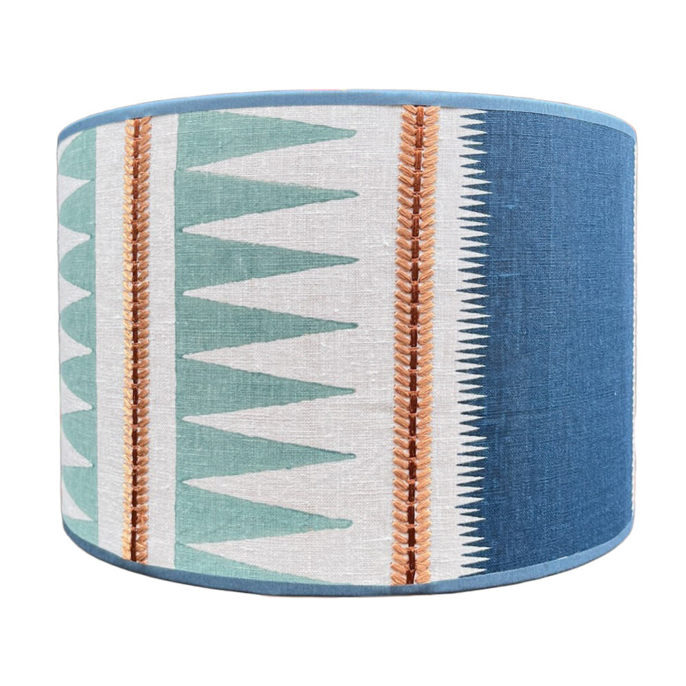 Melting Pot - Lampenkap Kasper Blauw 30x20cm met bies