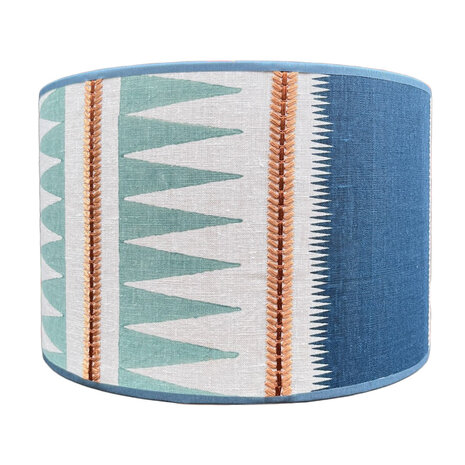 Melting Pot - Lampenkap Kasper Blauw 30x20cm met bies