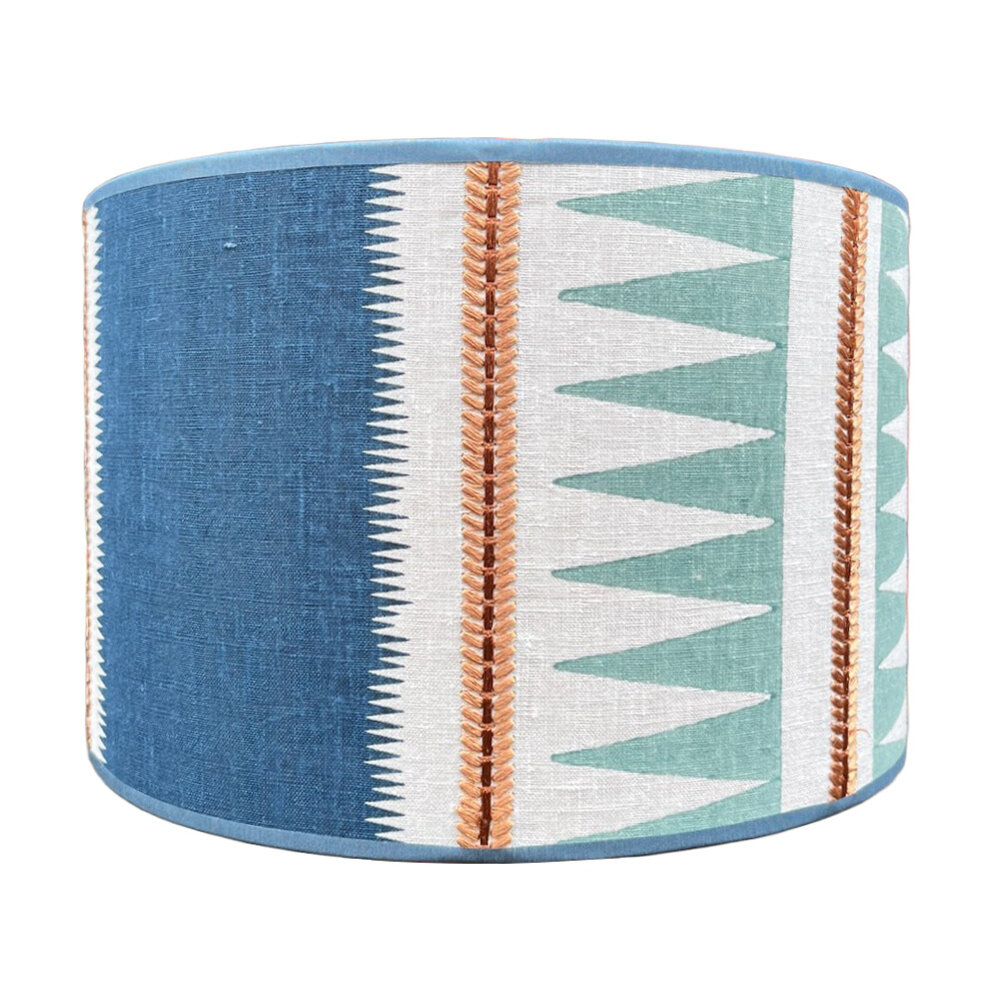 Melting Pot - Lampenkap Kasper Blauw 30x20cm met bies