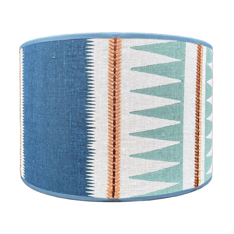 Melting Pot - Lampenkap Kasper Blauw 30x20cm met bies