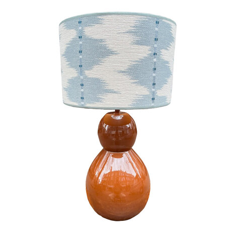 Melting Pot - Lampenkap Myrthus Blauw 30x20cm met bies