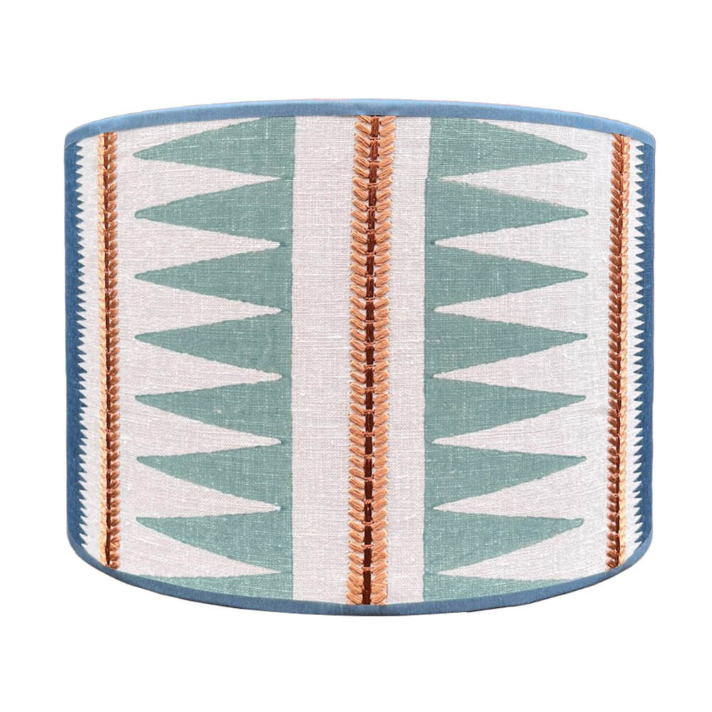 Melting Pot - Lampenkap Kasper Blauw 30x20cm met bies