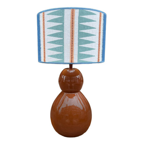 Melting Pot - Lampenkap Kasper Blauw 30x20cm met bies