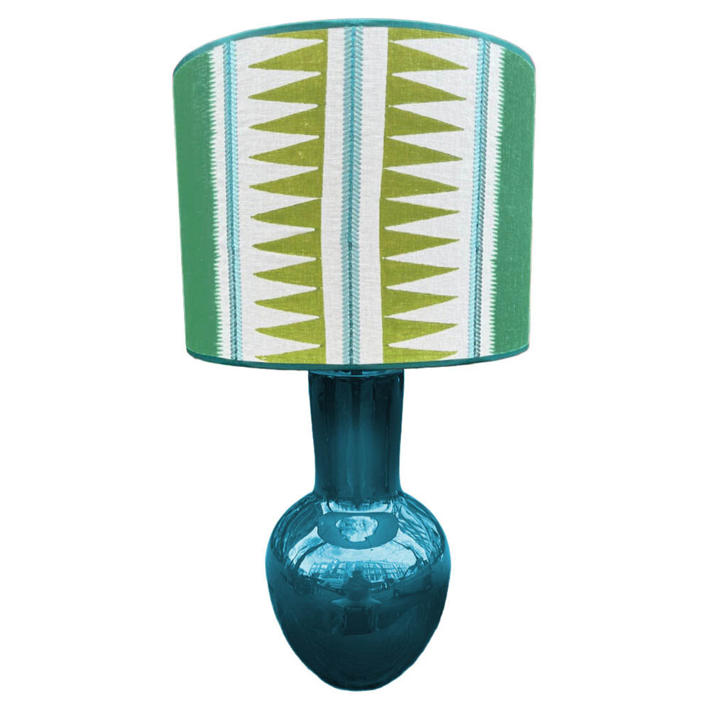 Melting Pot - Lampenkap Kasper Groen 40x30cm met bies Melting Pot - Lampenkap Kasper Groen 40x30cm met bies
