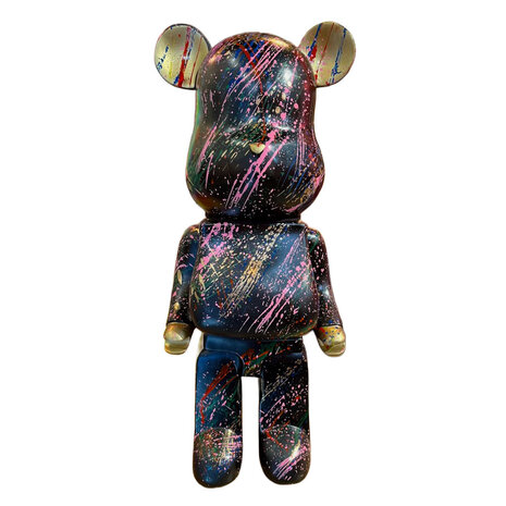 Melting Pot - Beeld Design Beer Zwart met Splash Multicolor 20x50cm