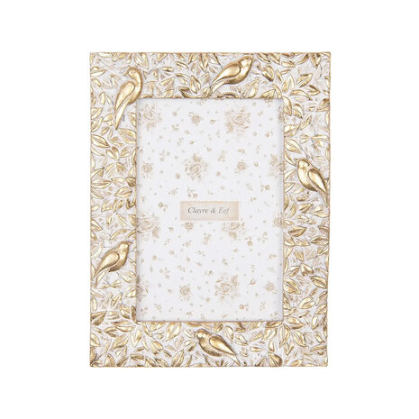 Melting Pot - Fotolijstje Vogels Bladeren Goud-Wit 15x20cm - foto 10x15cm