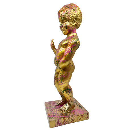 Melting Pot - Beeld Manneken Pis Fuck You Goud Splash Color 20x45cm Melting Pot - Beeld Manneken Pis Fuck You Goud Splash Color 20x45cm