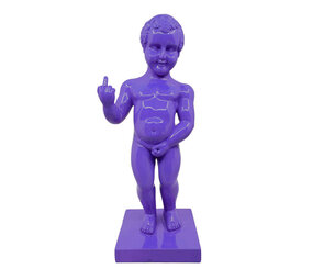 Melting Pot - Beeld Manneken Pis Fuck You Paars 20x45cm