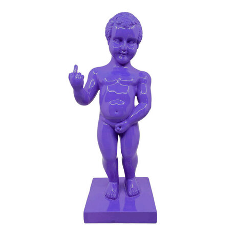 Melting Pot - Beeld Manneken Pis Fuck You Paars 20x45cm