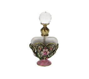 Melting Pot - Parfumflesje Hartje Strass Roze Multicolor Glas 4x8cm