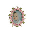 Fotolijstje Mini Ovaal Bloemen Roze Groen 3x4cm Fotolijstje Mini Ovaal Bloemen Roze Groen 3x4cm