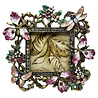 Melting Pot - Fotolijstje Vlinders Roze Groen Strass 10x10cm - foto 5x5cm