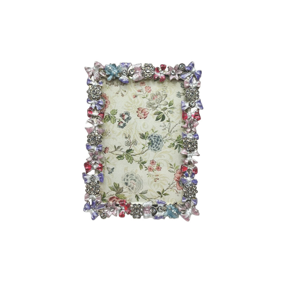 Melting Pot - Fotolijstje Bloemen Strikjes Paars Strass 9x10cm - foto 5x7cm