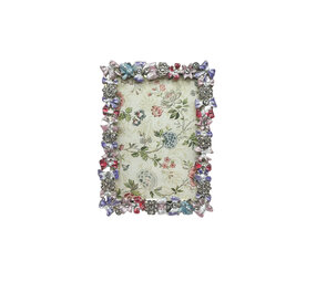 Melting Pot - Fotolijstje Bloemen Strikjes Paars Strass 9x10cm - foto 5x7cm