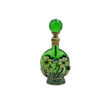 Melting Pot - Parfumflesje Bloemen Groen Goud Glas 5x9cm