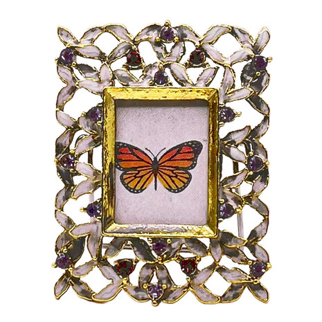 Melting Pot - Fotolijstje Mini Lichtroze Multicolor Goud 3x4cm - foto 1x2cm
