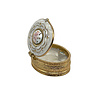 Melting Pot - Doosje Ovaal Bloem Wit Goud Metaal 5x4cm