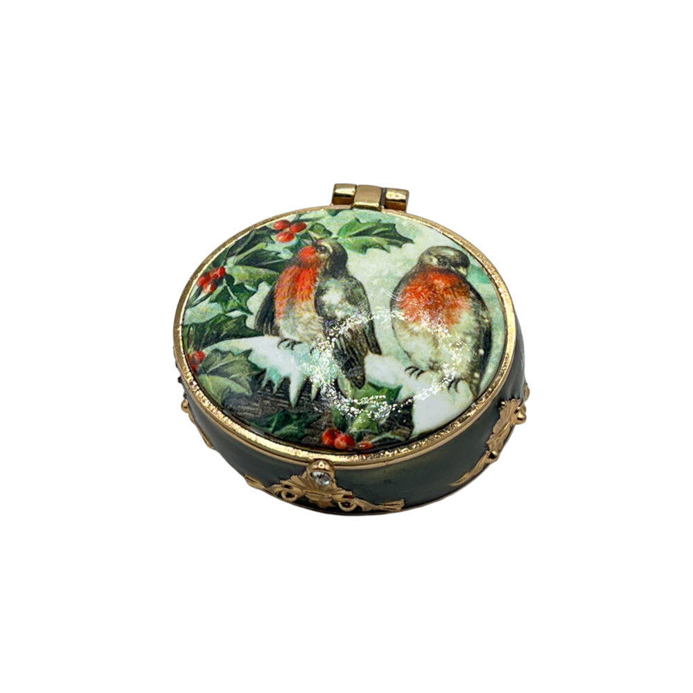 Melting Pot - Doosje Ovaal Vogels Multi Goud Metaal 5x5cm