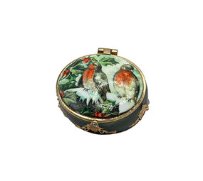 Melting Pot - Doosje Ovaal Vogels Multi Goud Metaal 5x5cm