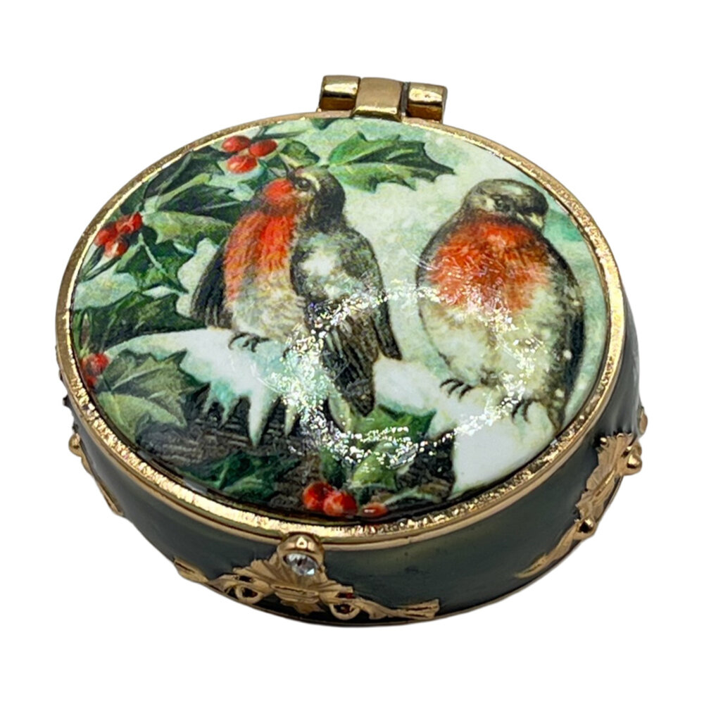 Melting Pot - Doosje Ovaal Vogels Multi Goud Metaal 5x5cm