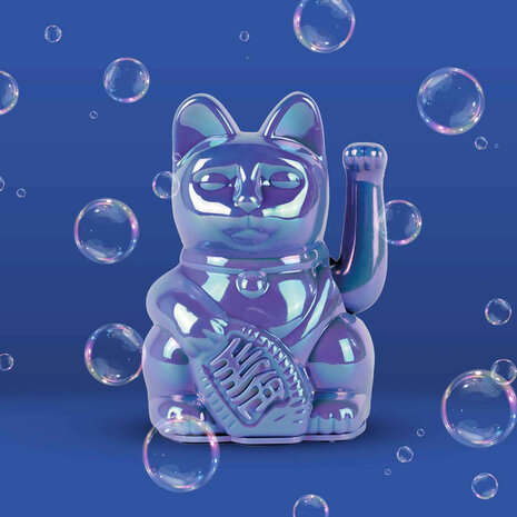 Donkey - Lucky Cat Shiny Bubble Blue 10x15cm zwaaiend Donkey - Lucky Cat Shiny Bubble Blue 10x15cm zwaaiend