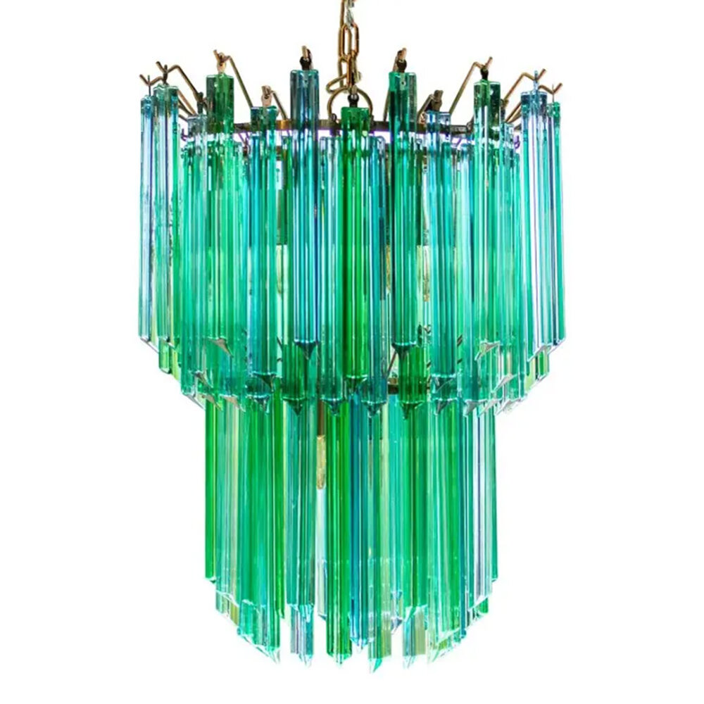 Colmore - Kroonluchter Pegels Groen Blauw Glas 50x68cm Colmore - Kroonluchter Pegels Groen Blauw Glas 50x68cm