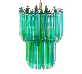 Colmore - Kroonluchter Pegels Groen Blauw Glas 50x68cm Colmore - Kroonluchter Pegels Groen Blauw Glas 50x68cm
