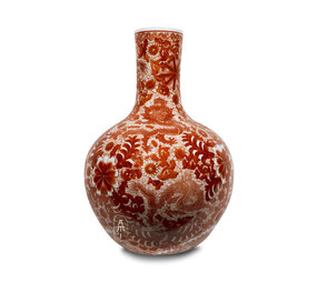 Melting Pot - Vaas Chinese Rode Draak Keramiek 27x38cm Melting Pot - Vaas Chinese Rode Draak Keramiek 27x38cm