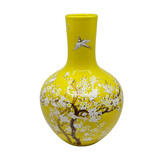 Melting Pot - Vaas Chinees Vogels Bloesem Geel Porselein 23x36cm Melting Pot - Vaas Chinees Vogels Bloesem Geel Porselein 23x36cm