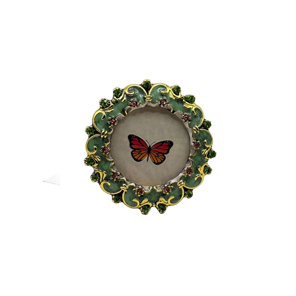 Melting Pot - Fotolijstje Mini Rond Groen Goud 4x4cm - foto 3x3cm Melting Pot - Fotolijstje Mini Rond Groen Goud 4x4cm - foto 3x3cm