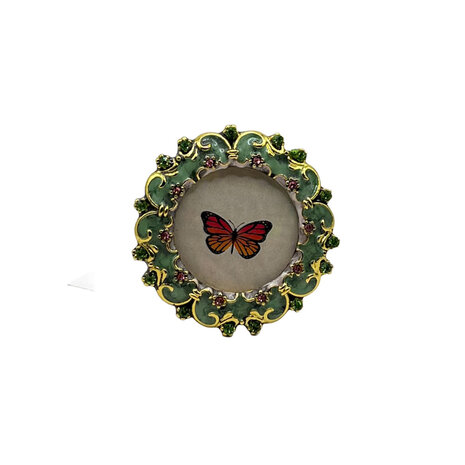 Melting Pot - Fotolijstje Mini Rond Groen Goud 4x4cm - foto 3x3cm Melting Pot - Fotolijstje Mini Rond Groen Goud 4x4cm - foto 3x3cm
