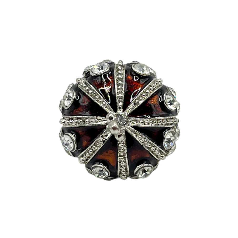 Melting Pot - Sieraad Doosje Mini Kroon Strass Rood Zilver Metaal 4x4cm Melting Pot - Sieraad Doosje Mini Kroon Strass Rood Zilver Metaal 4x4cm