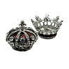 Melting Pot - Sieraad Doosje Mini Kroon Strass Rood Zilver Metaal 4x4cm Melting Pot - Sieraad Doosje Mini Kroon Strass Rood Zilver Metaal 4x4cm