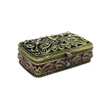 Melting Pot - Sieraaddoosje Vlinder Roze Antiek Goud Metaal Strass 7x4cm
