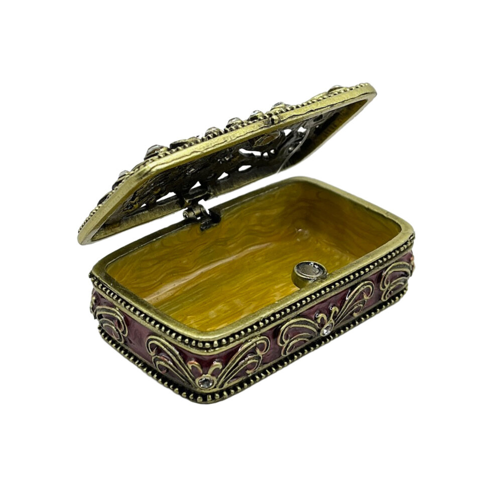 Melting Pot - Sieraden Doosje Vlinder Roze Antiek Goud Metaal Strass 7x4cm Melting Pot - Sieraden Doosje Vlinder Roze Antiek Goud Metaal Strass 7x4cm
